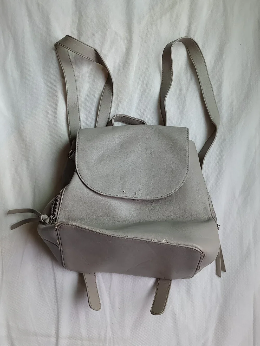 Forever 21 Light Gray Drawstring Backpack